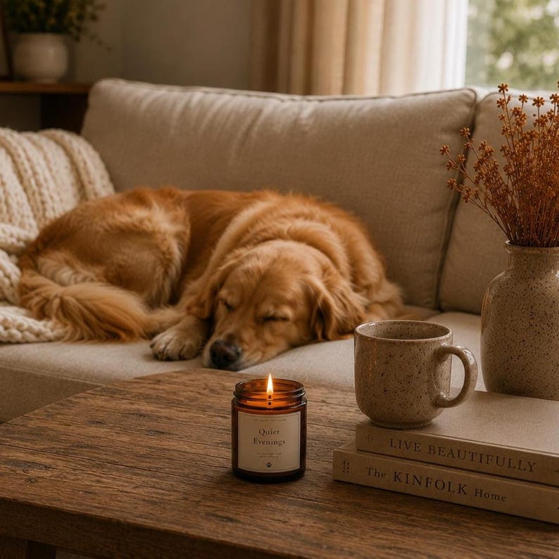 Kerze für ruhige Abende, gemütlicher Raumduft, Leseecke-Akzent, Kokosnuss-Apricot-Wachs, Slow Living Decor Bild 10