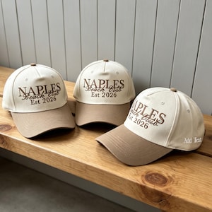 Gorra de camionero personalizada con bordado de club de playa, gorra personalizada para despedida de soltera en la costa imagen 1