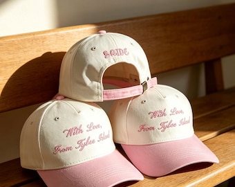 Custom With Love Vintage Trucker Hat, Embroidered With Love From City Hat,Personalized Vacation Hats, Wedding Group Gifts,Retro Bachelorette
