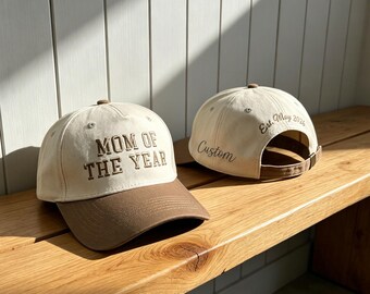 Custom Mom Of The Year Hat, Embroidered Vintage Trucker Hat, Personalized New Mom Gift, Retro Mother Day Cap,Est 2026 Mama Hat,Birthday Gift