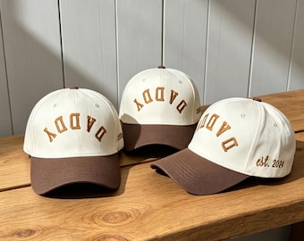 Custom Upside Down Text Hat Vintage Embroidered Trucker Hat Two Tone 5 Panel Cap Personalized Gift for Dad Birthday Gift Custom Logo Hat