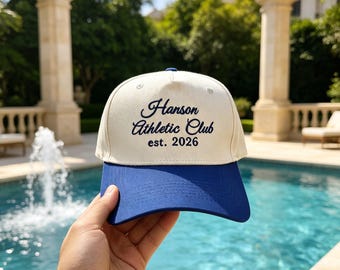 Custom Embroidered Trucker Hat | Vintage Athletic Club Personalized Bachelorette Party Cap
