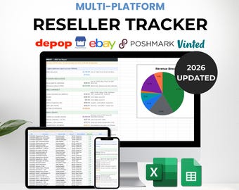 Multiplattform-Reseller-Tracker (Google Sheets, eBay, Depop, Poshmark, Vinted, Facebook), Reselling-Tabelle, Flipping-Tracker 2026