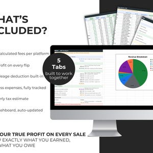 Multi-Platform Reseller Tracker Google Sheets, eBay Depop Poshmark Vinted Facebook, Reselling Spreadsheet, Flipping Tracker 2026 image 4