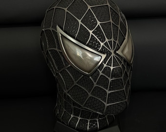 Custom Black  Sam Raimi  Cosplay Mask,With 3D face shell and magnetic lenses,3D Rubber Web