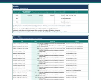 Making Tax Digital Tracker UK | MTD for Income Tax Quarterly Records Excel Spreadsheet | Sole Trader + Landlord | 2026/27