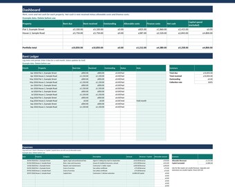 UK Landlord Rental Income Tracker | Excel Spreadsheet + Compliance Checklists | Property Expenses | Self Assessment Records