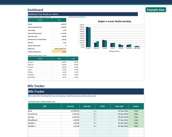 UK Monthly Budget Planner Excel Spreadsheet | Weekly Budget Check-in + Sinking Funds | Printable Worksheets | The Budget That Sticks
