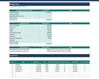 UK Debt Payoff Planner | Avalanche or Snowball Excel Spreadsheet + Printable Worksheets | Debt Free Date | Debt Tracker