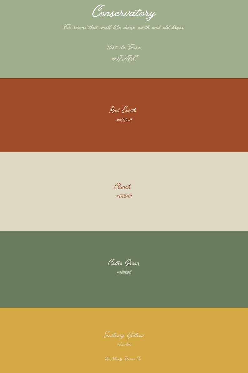 Victorian Conservatory Color Palette | Farrow & Ball Inspired ...