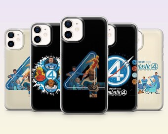 Fantastic Four Phone Case Marvel Superhero Cover for iPhone 17Pro, 16, 15, 14, 13, 12, Samsung S26, S25, S24, S23Fe, A16, A56, Pixel 10,9Pro