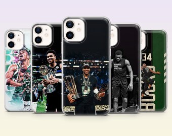 Giannis Phone Case Bucks fan Basketball Cover for iPhone 17Pro, 16, 15, 14, 13, 12, Samsung S26, S25, S24, S23Fe, A16, A56, Pixel 10, 9Pro