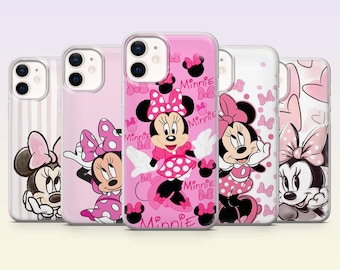Minnie Mouse Phone Case Pink Princess Cover for iPhone 17Pro, 16, 15, 14, 13, 12, Samsung S26, S25, S24, S23Fe, A16, A56, Pixel 10, 9Pro