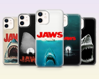 Jaws Phone Case Shark Ocean Cover for iPhone 17Pro, 16, 15, 14, 13, 12, Samsung S26, S25, S24, S23Fe, A16, A56, Pixel 10, 9Pro