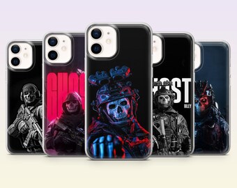 Call of Duty Phone Case Ghost COD Cover for iPhone 17Pro, 16, 15, 14, 13, 12, Samsung S26, S25, S24, S23Fe, A16, A56, Pixel 10, 9Pro