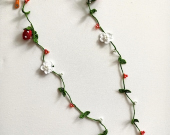 Strawberry chain, eye glass chain, mothers day gift