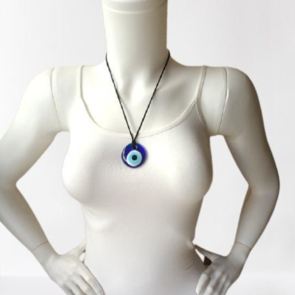 Evil eye necklace, blue evil eye necklace, glass amulet necklace, choker necklace, dainty necklace, charm necklace, gift ideas