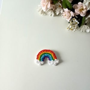 Rainbow embroidery brooch, cute rainbow brooch, delicate embroidery brooch, Pride gift, pride embroidery pin, pride badge