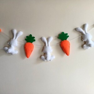 Felt Easter Bunny Garland, Felt Easter Garland, Felt Banner, Bunny Garland, Bunny Wall Hanging, Easter Decorations, Easter Felt Ornaments