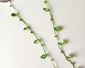 Leafy eyeglass string, eye glass chain