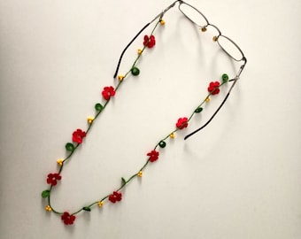 Glasses Chain, Handmade Lace Eyeglass Lanyard Strap for Women, Crochet Knitting eyeglass string, gift for women