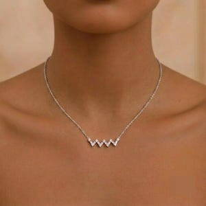 Minimalist Wave Letter Necklace, Dainty Electroplated Copper Chain, Office Lady Fashion Jewelry, Elegant Everyday Minimalist Gift for Her