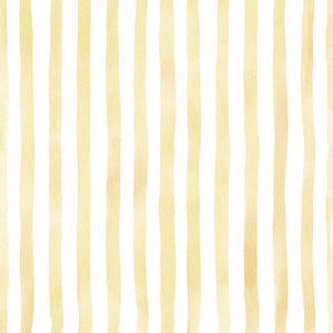 May include: A repeating pattern of vertical stripes in a soft, pale yellow watercolor texture against a solid white background. The stripes feature subtle variations in color intensity and width, creating a hand-painted appearance.