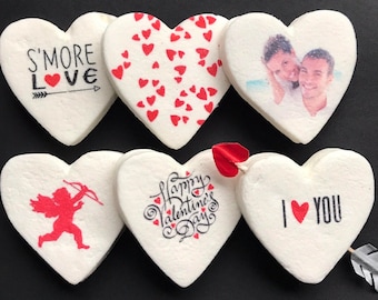 Heart Hot Cocoa Marshmallow Topper. Valentine's Day Idea. Cupid. Your Photo Personalized. Edible Valentines. Just Because.