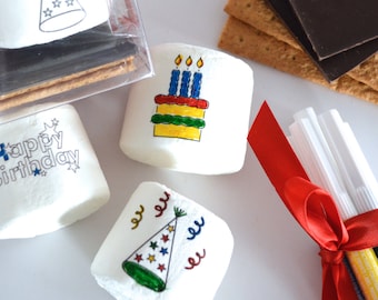Birthday Gift | S'mores | Color Your Own Marshmallow edible gift idea fun and unique idea