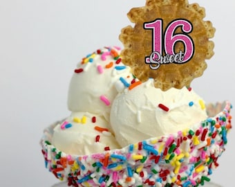 Custom Logo Wafer Cookie | Branded Gelato Toppings | Personalized Ice Cream Wafers | Corporate Event Favors | Branded waffles