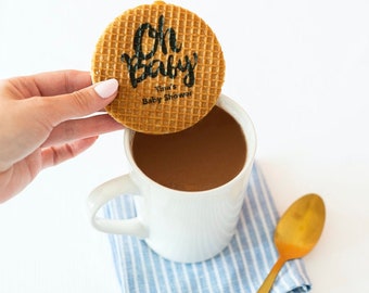 Baby Shower Favors | Personalized Favors | Stroopwafels | Unique Guest Takeaway | Cookie Favors | Tea Party Favors | Sip and See