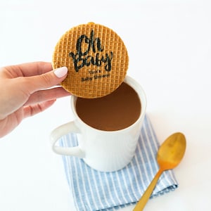 Baby Shower Favors | Personalized Favors | Stroopwafels | Unique Guest Takeaway | Cookie Favors | Tea Party Favors | Sip and See