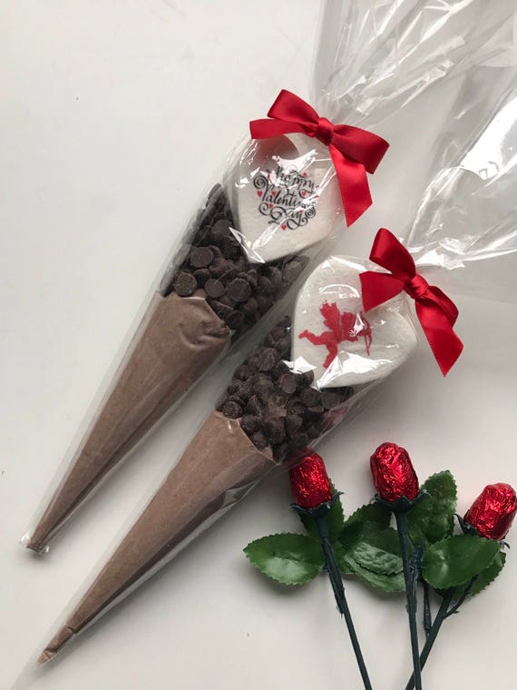 Valentines Day Gift Idea. Hot Chocolate Cone. Heart Shaped