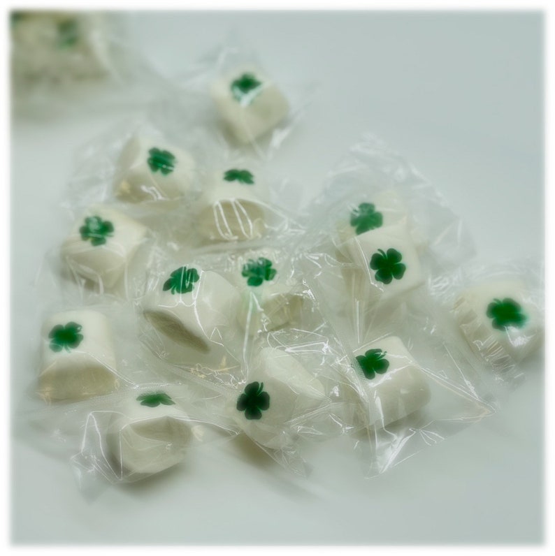 St Patricks Day Gift Marshmallows Table Decor St Patty Gifts Shamrock Green Gift Coworker Gift Edible Gift Vegan Gift image 2