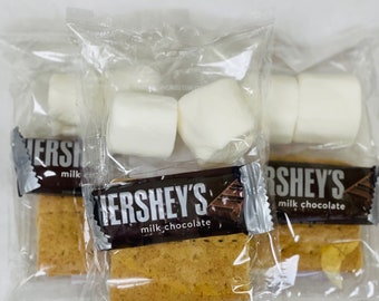 Smore Kit. Individually Wrapped. Vegan Friendly or Traditional ingredients. Individually Wrapped Favor Kit (Set of 12) Birthday Party Favor