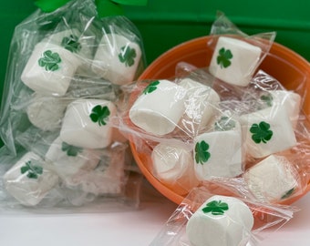 St Patricks Day Gift | Marshmallows | Table Decor | St Patty Gifts | Shamrock | Green Gift | Coworker Gift | Edible Gift | Vegan Gift