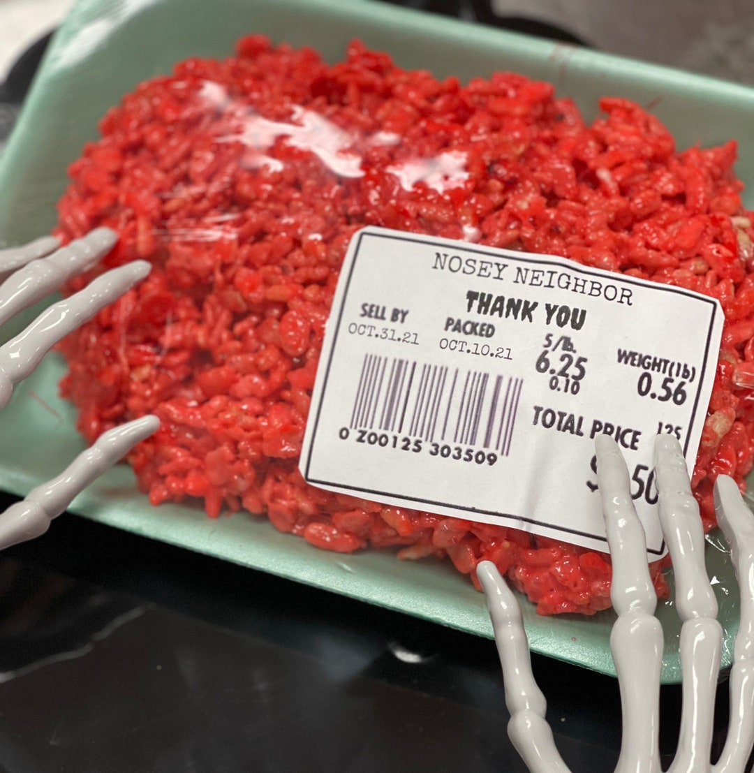 Halloween Candy. Rice Krispie Treats . Flesh Meat Zombie Gag Gift
