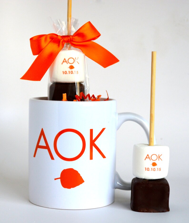 Hot Chocolate gift idea logo favors in mug promotional