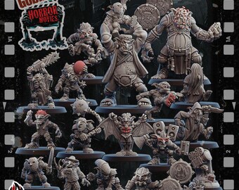 Goblins Blood Bowl Team | Horror Movie Villains - Goblins proxy | 3D Printed Resin | 16k Precision Print | 32mm Proxy
