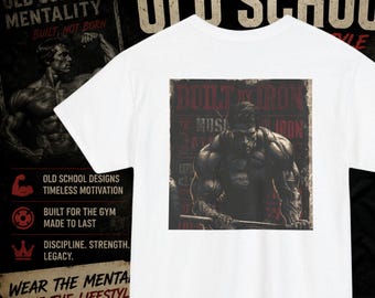 Designed by Iron motivierendes Grafik-Gewichtheben-T-Shirt | Bodycycling T-Shirt