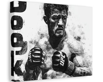 MMA Kämpfer Leinwand Kunst, Kampfsport Octagon Decor, Home Gym Wandkunst