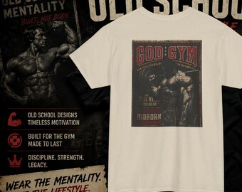 God Gym motivational vintage weightlifting T-Shirt | bodybuilding, gym
