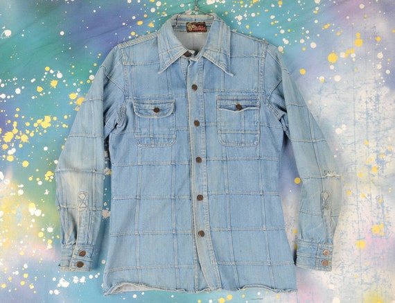 1970's Hippie denim patch jacket