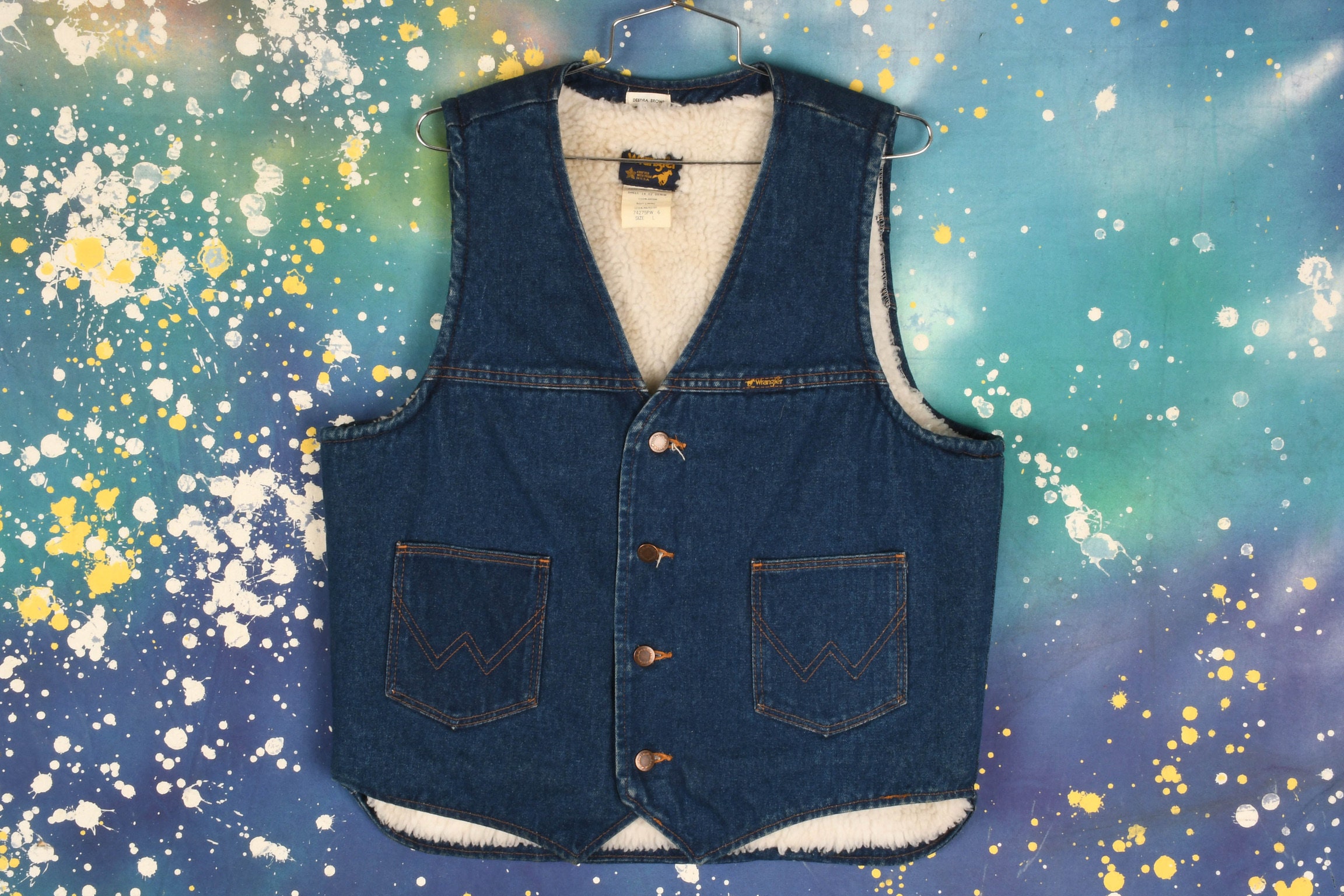 Vintage 70s WRANGLER Sherpa Lined VEST 