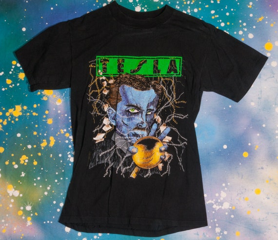 TESLA Glam Metal Rock T-Shirt Size M