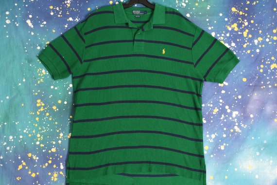 vintage POLO Ralph Lauren green striped Polo Shirt