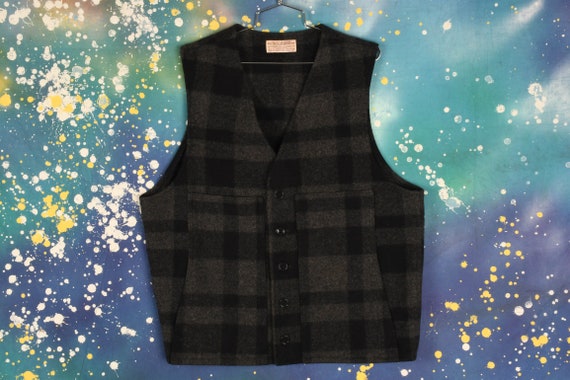 vintage 60s FILSON Virgin Wool Plaid Vest