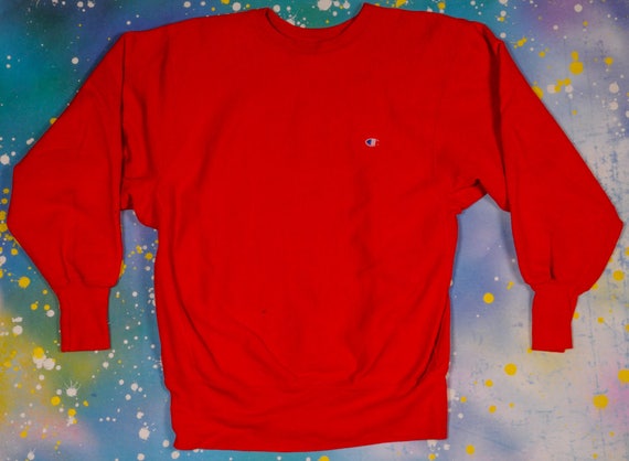 Red CHAMPION Reverse Weave SWEATSHIRT Size L