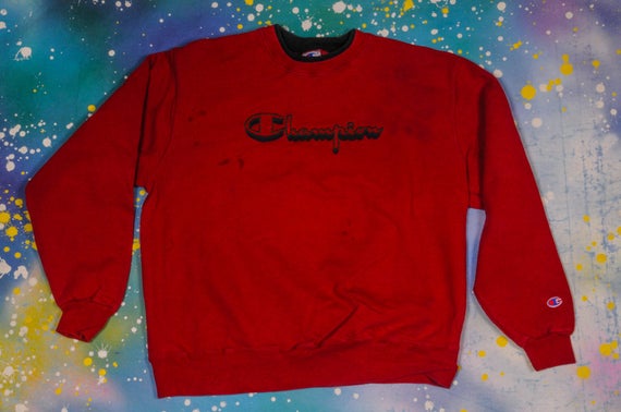 Red CHAMPION Reverse Weave SWEATSHIRT Size XL
