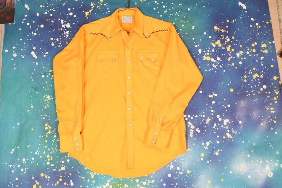 70s style vintage YELLOW Rockmount Ranch Wear West
